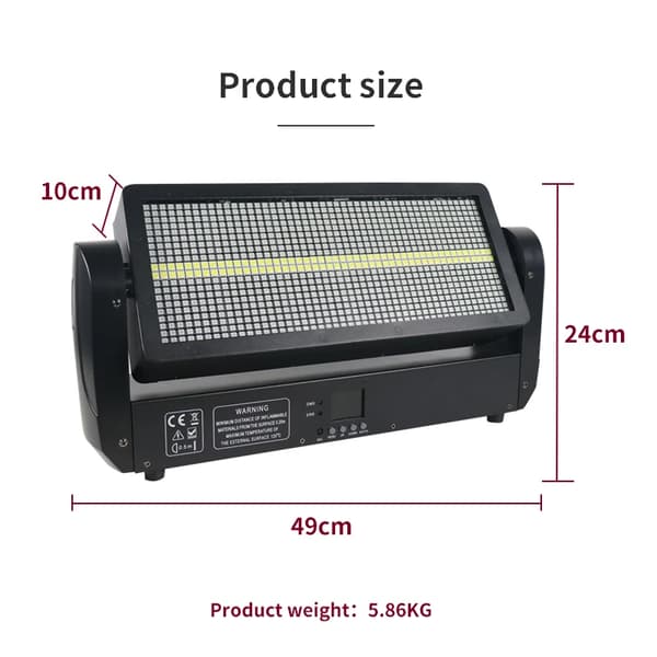 Bevægelseshoved Strobe Lys, 400W, DMX512 Kontrol,EU stik, RGBW