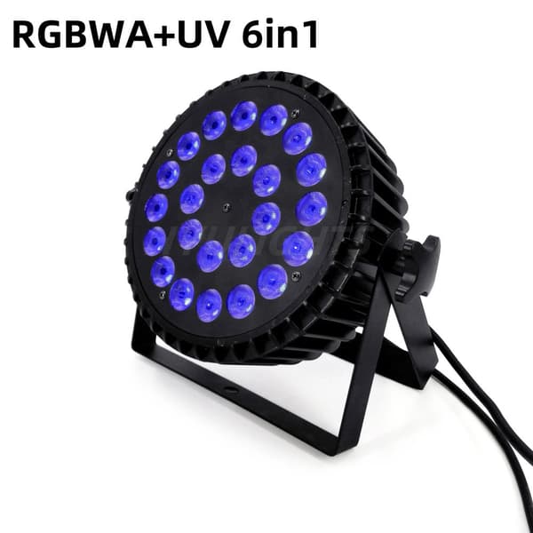 Scenebelysningseffekt, RGBWA UV 6-i-1 LED'er, DMX-kontrol,24X18W 6in1, EU stik