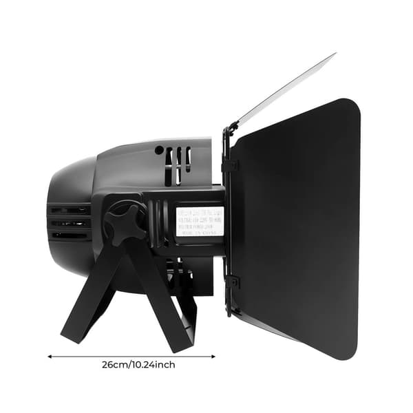 COB Par Lys, 200W, DMX512 Lydkontrol,sort, EU stik