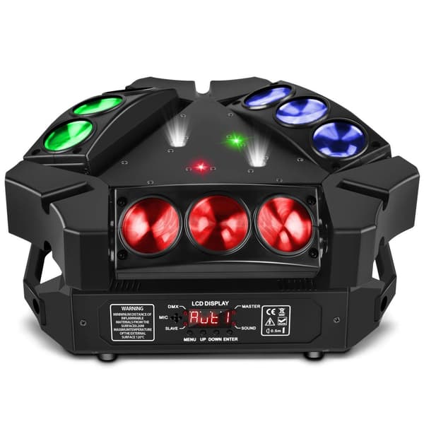 Scenebelysningseffekt, DMX-kontrol, multicolor strobelys,EU stik, ZQ02332