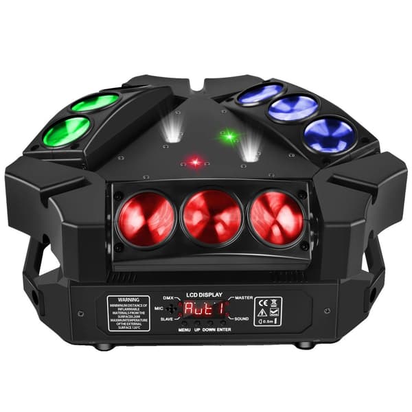 Scenebelysningseffekt, DMX-kontrol, multicolor strobelys,EU stik, ZQ02332