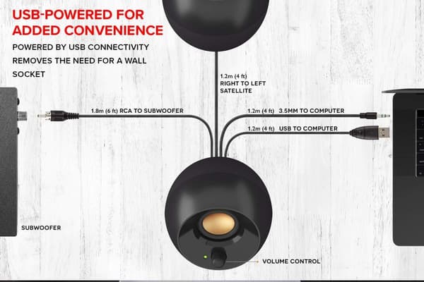 CREATIVE PEBBLE PLUS 2.1 USB Speakers - black "51MF0480AA000" (timbru verde 11.00 lei)