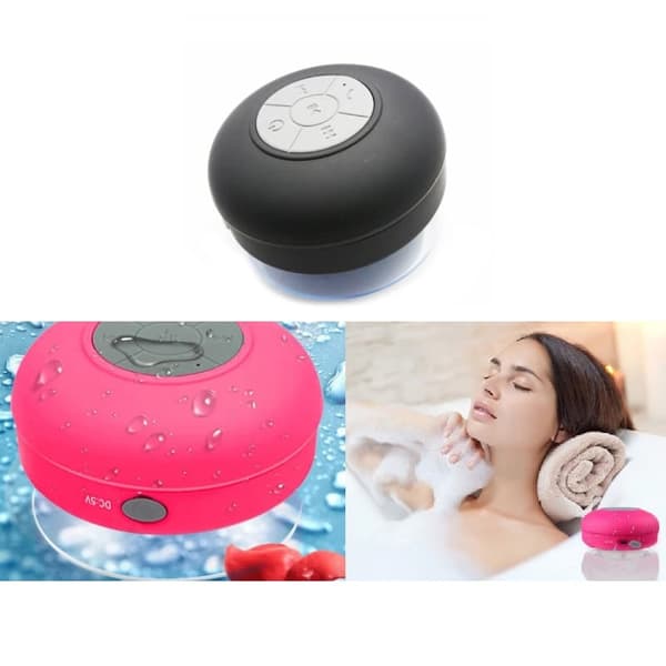 Vattentät Bluetooth-högtalare med sugkopp för badkaret etc. Rosa