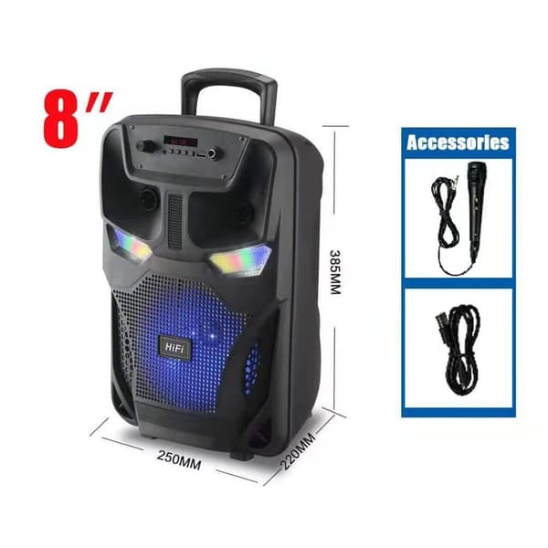 Soundbox 8" - LED-ljus och mikrofon