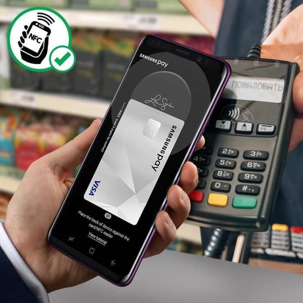 NFC-antenn och QI-induktionsladdningskabel för Samsung Galaxy S9 Plus Svart