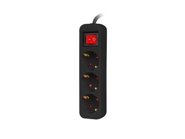 Listwa przedłużacz 1,5m 3x230V  PS1-03F-0150-BK