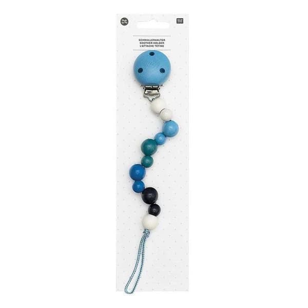 Nappklämma i trä - Rico Design - Blå - 25cm - Salivresistent