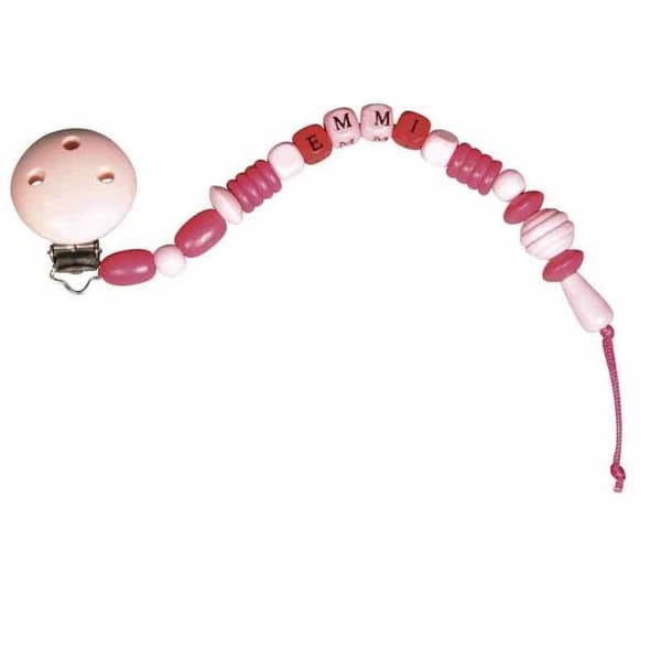 Nappklämma i trä 37 mm - rosa
