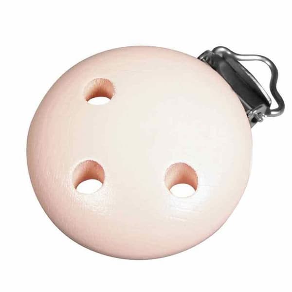 Nappklämma i trä 37 mm - rosa
