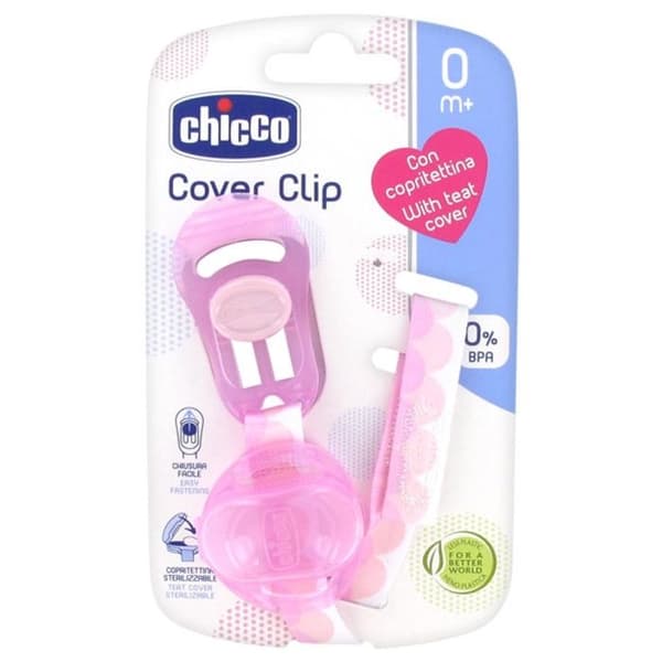 Nappklämma med nappskydd - CHICCO - x1 - Rosa