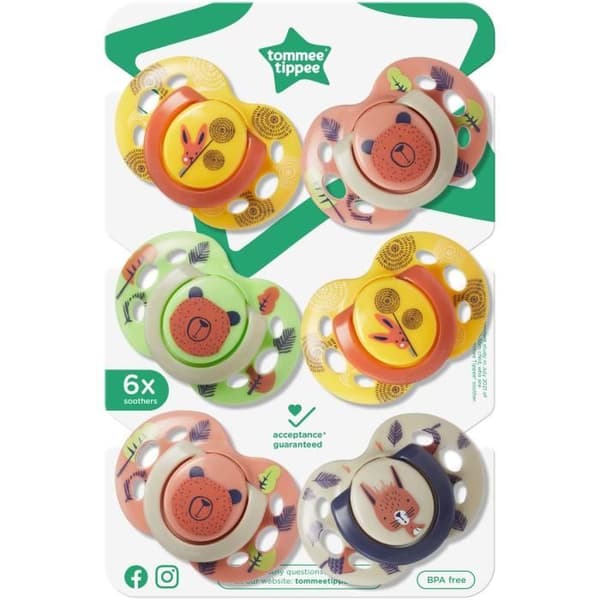 Tutit - TOMMEE TIPPEE - FUN - 6-18 kuukautta - 6 kpl:n setti - Symmetrinen oikomishoidon muoto - BPA-vapaa silikoni