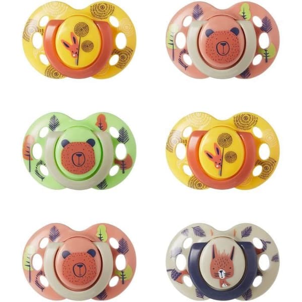 Tutit - TOMMEE TIPPEE - FUN - 6-18 kuukautta - 6 kpl:n setti - Symmetrinen oikomishoidon muoto - BPA-vapaa silikoni