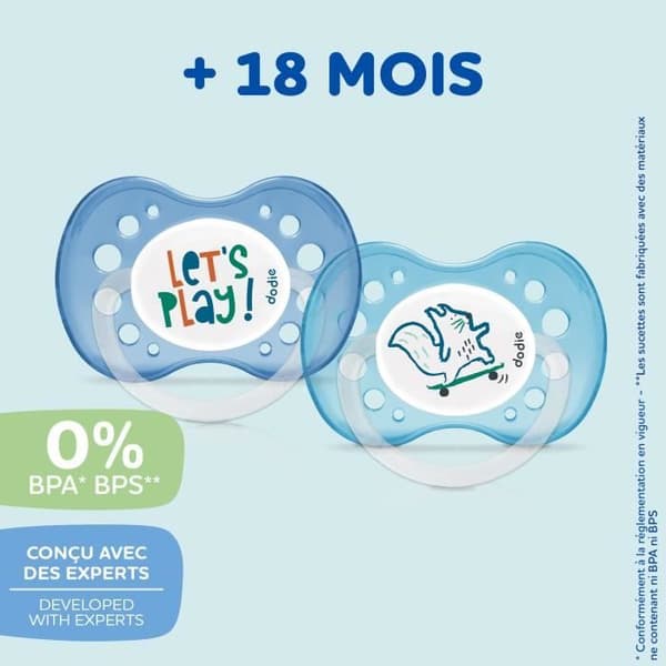 DODIE Anatomiska Nappar +18 månader BPA-fria, Resistenta - Let's Play/Ekorre/NATTRAKET - 3-pack