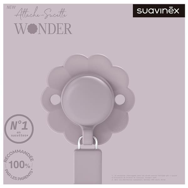 -Suavinex Attache Sucette Silikon Wonder (Modell: Lavendel)