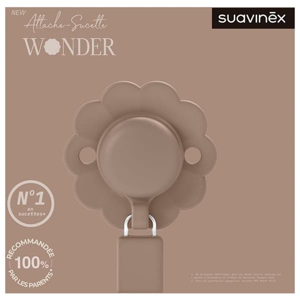 -Suavinex Attache Sucette Silicone Wonder (Modell: Brun)