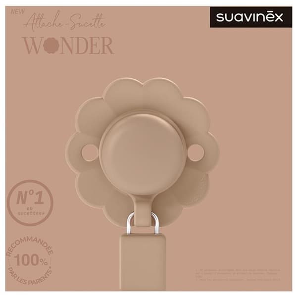 -Suavinex Attache Sucette Silicone Wonder (Modell: Taupe)