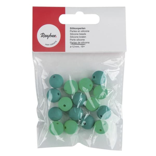 Siliconepärlor Ideal napphållare Baby 12mm Turkos 16 stycken