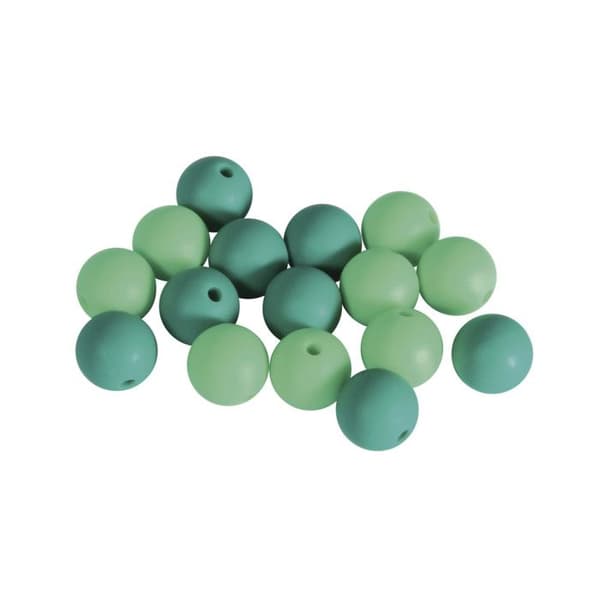 Siliconepärlor Ideal napphållare Baby 12mm Turkos 16 stycken