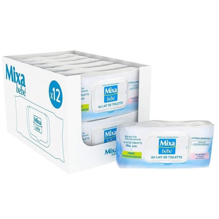 MIXA BABY Mælkeervietter - 864 Wipes (12 partier af 72)