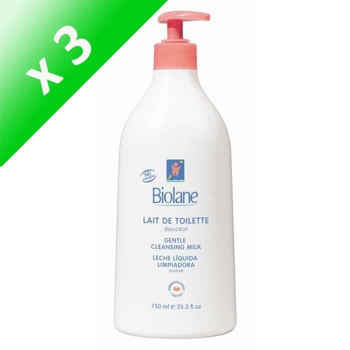 Sats med 3 - BIOLANE mjuk rengöringsmjölk - 750 ml