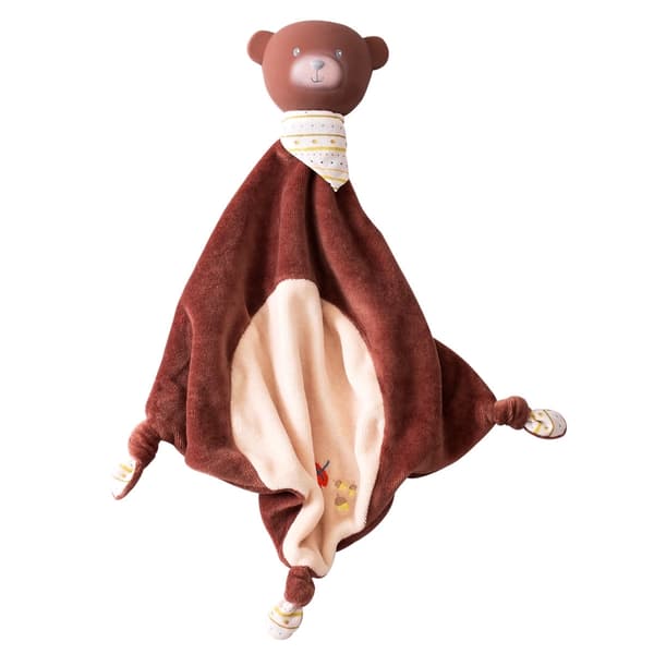 Snuttefilt Björn, Bear Comforter with rubber head - Tikiri