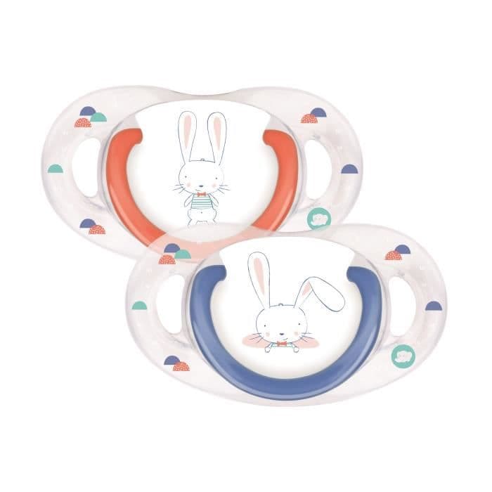 Luonnollinen Physio-tutti - silikoni 18 / 36M - X2 - sininen ja punainen - suloinen pupu makea pupu