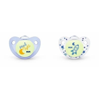 NUK 2 Trendline Night Size 2 nappar - Pojke (2-pack)