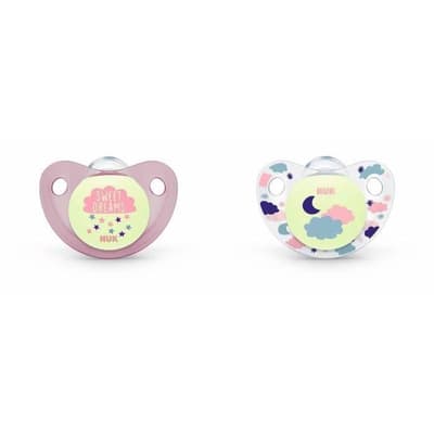 NUK 2 Trendline Night Size 2 Nappar - Flicka (2-pack)