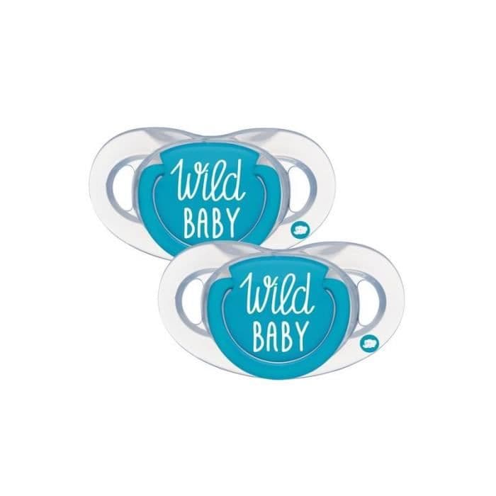 BABY CONFORTSUCETTE LUONNONFYSIO - SILICONE 18 / 36M - X2 WILD BABY - SININEN