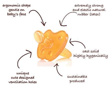 Napp naturgummi krona 0-3 mån (rund) - Hevea baby