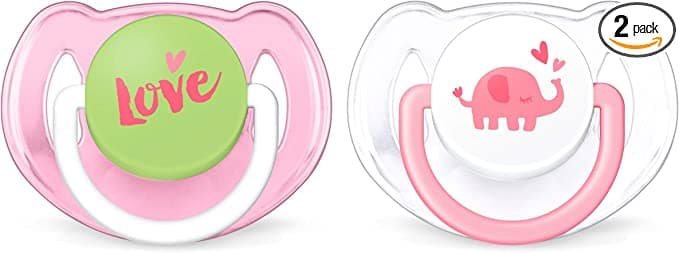 Philips Avent Classic napp 6-18m, 2-pack (rosa/grön elefant) SCF189/25, napp