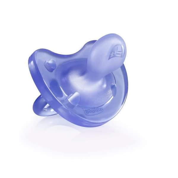 CHICCO Physio Soft "all silikon" napp - Random grön eller lila - 6-12m - Blister