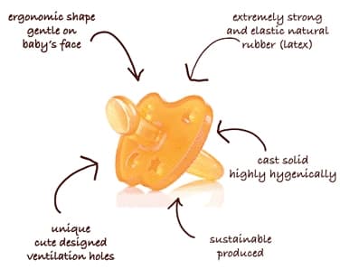 Napp naturgummi, Avocado 3-36 mån (anatomisk) - Hevea baby