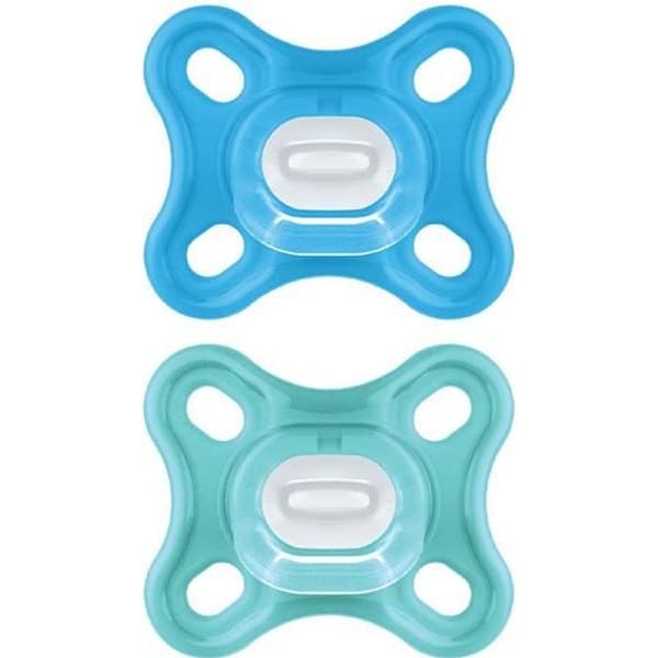 MAM Physiological Napp - Set med 2 - Mjuk och flexibel silikon - Blå/Grön