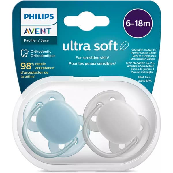 Philips Avent SCF091/17 Ultra Soft -nappar, 6-18 mån, 2 st, sinertäv