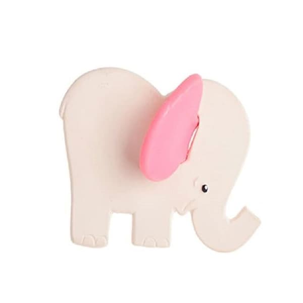 LANCO Pink Elephant Teething Ring - Från födseln - Vit - Tjej - Naturgummi - 9,5x1,5x6 cm