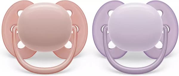 Philips Avent SCF091/31 Ultra Soft-smokker, 0-6 måneder, 2 stk, lilla