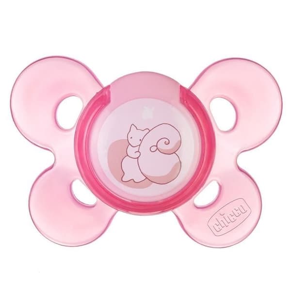 CHICCO Physio Comfort Silikonnapp - Steriliserbar Box - Rosa - 0-6m
