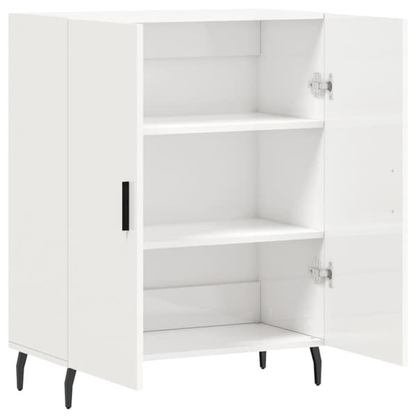 Skänk vit högglans 69,5x34x90 cm konstruerat trä