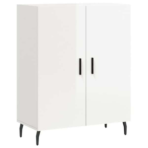 Skänk vit högglans 69,5x34x90 cm konstruerat trä