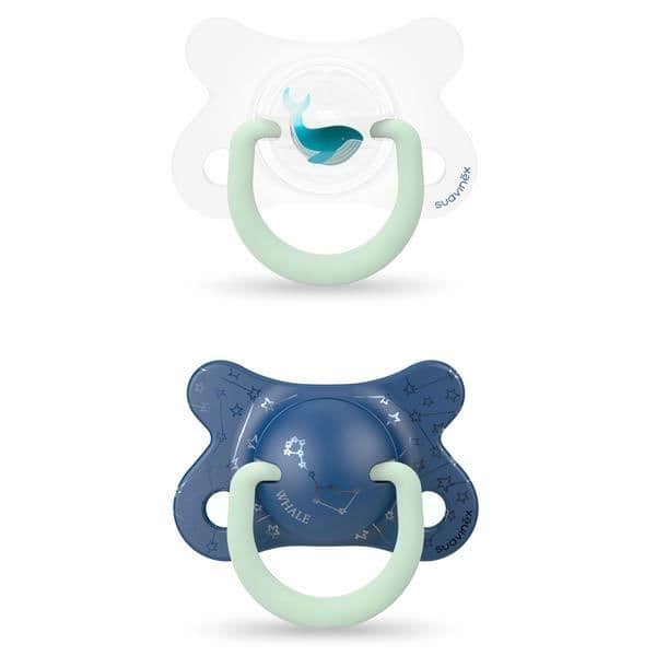 Suavinex Anatomical Napp +2m Night &amp; Day Blue Pack om 2