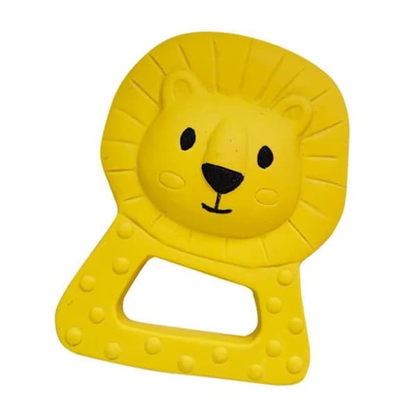 SES Creative 13161 - Lou the Lion Teether, 100 % naturgummi tandring för baby