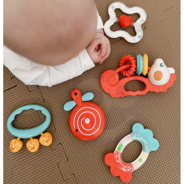 WOOPIE BABY Sensorisk Skallra Bitringsset
