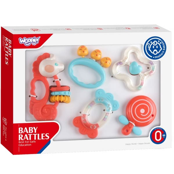 WOOPIE BABY Sensorisk Skallra Bitringsset