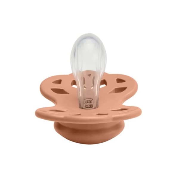 Silikonesymmetrisk sutte INFINITY S PEACH 0+, hagesmække