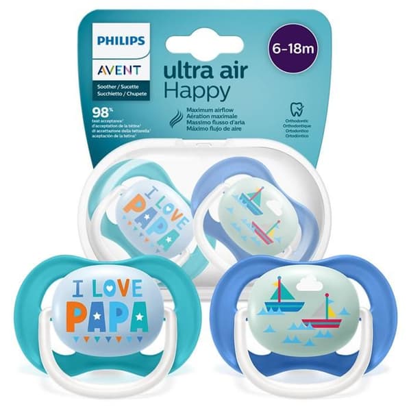 Avent napp ULTRA AIR HAPPY 6-18 m JAG ÄLSKAR PAPA