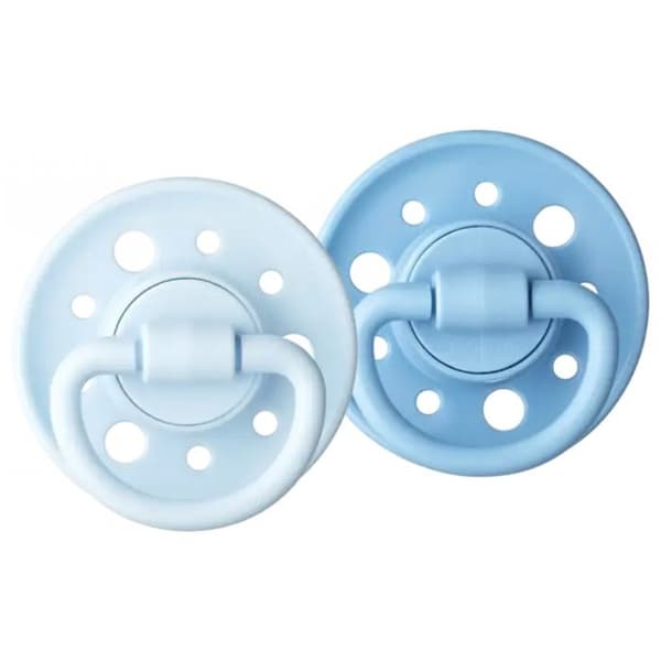 Dodie Gaia Napp +0m Seaside Set om 2 - Rund Napp - Naturgummi - Långsam - Vit