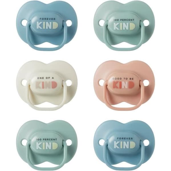 Nappar - TOMMEE TIPPEE - 6-18 månader - Set om 6 - Symmetrisk ortodontisk form, BPA-fri silikon