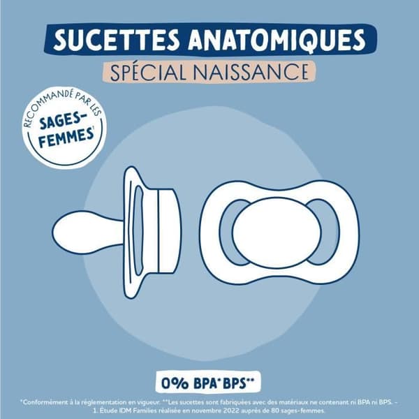 Duo anatomiska nappar - DODIE - 0/2 månader - Bläckfisk
