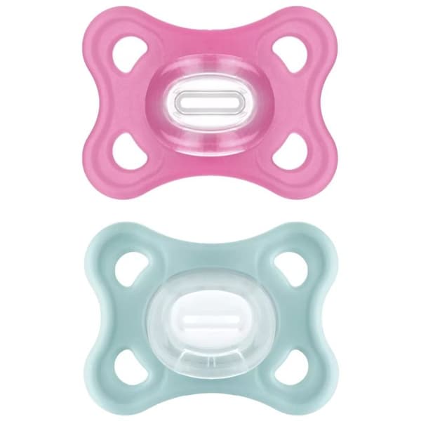 Sucetter-MAM Comfort 2 Sucetter Silikon 2-6 Månader (Färg: Rosa)